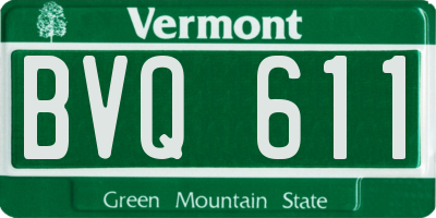 VT license plate BVQ611