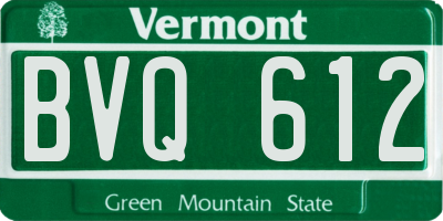 VT license plate BVQ612