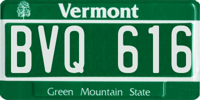 VT license plate BVQ616
