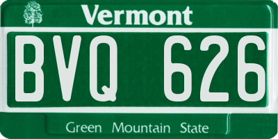 VT license plate BVQ626