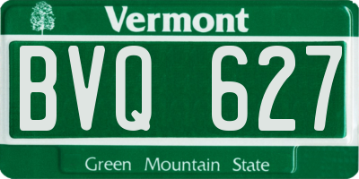 VT license plate BVQ627