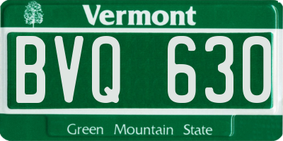 VT license plate BVQ630