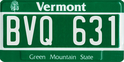 VT license plate BVQ631