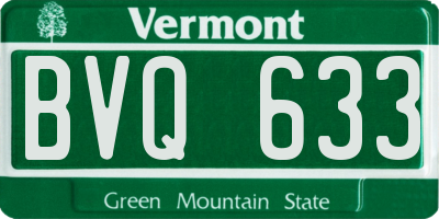 VT license plate BVQ633