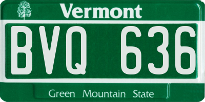 VT license plate BVQ636