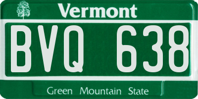 VT license plate BVQ638