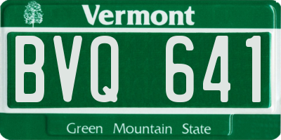 VT license plate BVQ641
