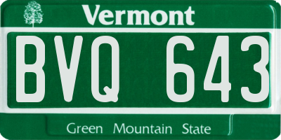 VT license plate BVQ643