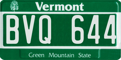 VT license plate BVQ644