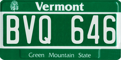 VT license plate BVQ646