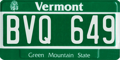 VT license plate BVQ649