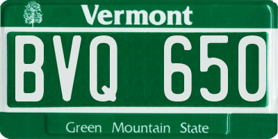 VT license plate BVQ650