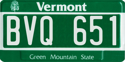 VT license plate BVQ651