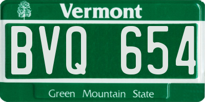 VT license plate BVQ654