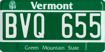 VT license plate BVQ655
