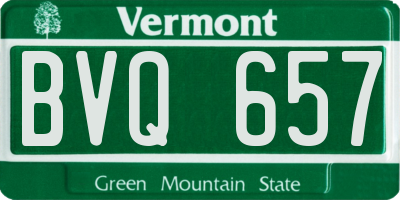 VT license plate BVQ657