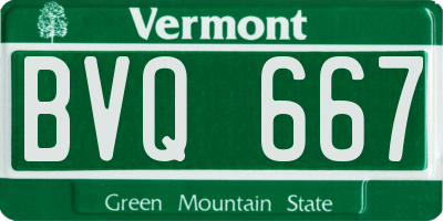 VT license plate BVQ667