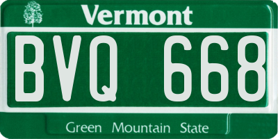 VT license plate BVQ668