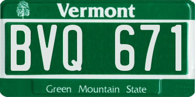VT license plate BVQ671