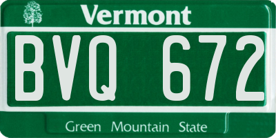 VT license plate BVQ672