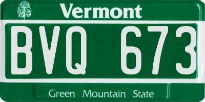 VT license plate BVQ673