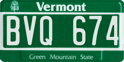 VT license plate BVQ674