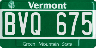 VT license plate BVQ675