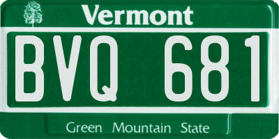 VT license plate BVQ681