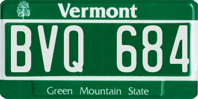 VT license plate BVQ684