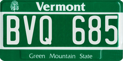 VT license plate BVQ685