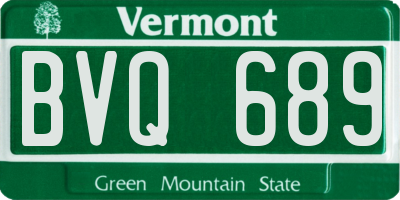 VT license plate BVQ689