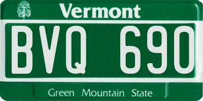 VT license plate BVQ690