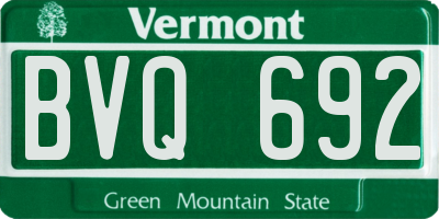 VT license plate BVQ692