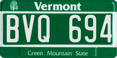 VT license plate BVQ694