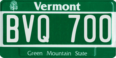 VT license plate BVQ700