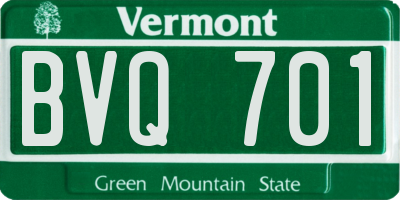 VT license plate BVQ701