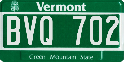 VT license plate BVQ702