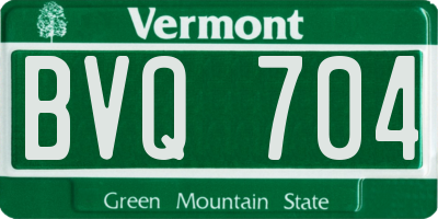 VT license plate BVQ704