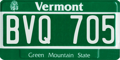 VT license plate BVQ705