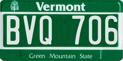 VT license plate BVQ706