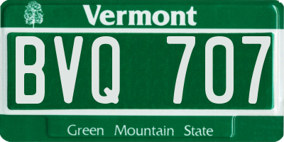 VT license plate BVQ707