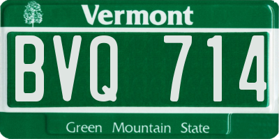 VT license plate BVQ714