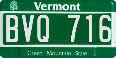 VT license plate BVQ716