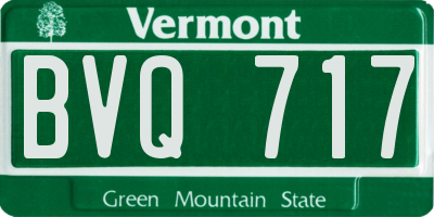 VT license plate BVQ717