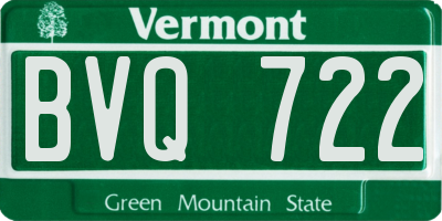 VT license plate BVQ722
