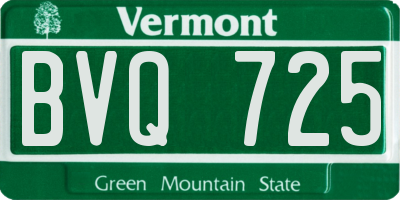 VT license plate BVQ725