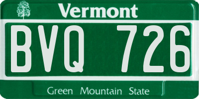 VT license plate BVQ726