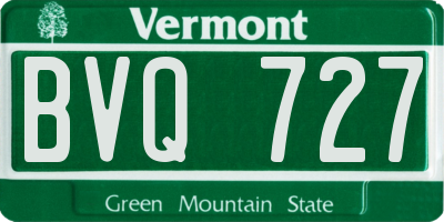 VT license plate BVQ727