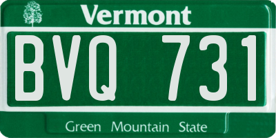 VT license plate BVQ731
