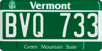 VT license plate BVQ733